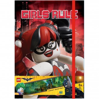 Книга для записей с резинкой LEGO BATMAN MOVIE «БЭТГЁРЛ, ХАРЛИ КВИНН», 96 листов в линейку Batman Movie 51731L