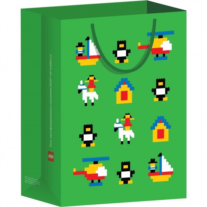 Пакет подарочный LEGO, зеленый 21,5*16,5 (xs) BagXS_green 1525741